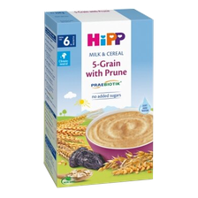 HIPP Organic Milk & Cereal 5-Grain with Prune (6+) biezputra, 250 g