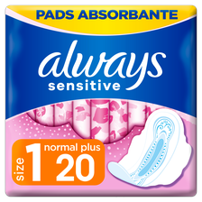 ALWAYS Sensitive Normal Plus higiēniskās paketes, 20 gab.