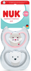 NUK Perfect Match Air (6-18 m), Silicone māneklītis, 2 gab.