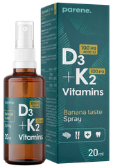 PARENE Vitamins D3 4000 IU+K2 100 µg purškalas, 20 ml