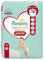 PAMPERS Premium Care 4 (9-15 kg) autiņbiksītes, 38 gab.