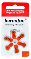 BERNAFON Nr.13 baterijas dzirdes aparātiem, 6 gab.