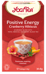 YOGI TEA Positive Energy Cranberry Hibiscus Bio tēja maisiņos, 17 gab.