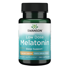 SWANSON Melatoninas 1 Mg, miego kokybei gerinti, kapsulės, 120 vnt.