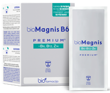 BIOFARMACIJA Biomagnis B6 premium +B6, B12, cinks pulveris, 28 gab.