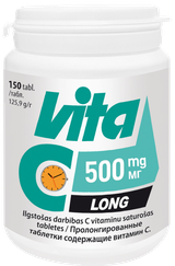 VITABALANS Vita C Long 500 mg tabletes, 150 gab.