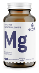 ECOSH bioaktyvus Magnis, bisglicinatas 90 mg, su vitaminu B6, kapsulės, 90 vnt.