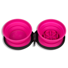 KIWI WALKER Double Slowfeeder, Rozā, Ceļojumu bļoda, 1 gab.