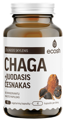 ECOSH Chaga su juoduoju česnaku kapsulės, 90 vnt.