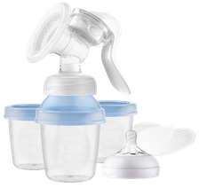PHILIPS Avent Lotus trauciņi un manuālais piena pumpis, 1 gab.