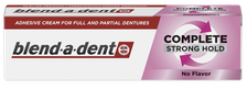 BLEND-A-DENT Complete Strong Hold, No Flavor fiksējošs krēms zobu protēzēm, 47 g