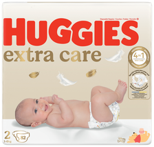 HUGGIES Extra Care 2 Mega Pack jaunpiedzimušiem, 3-6kg autiņbiksītes, 82 gab.