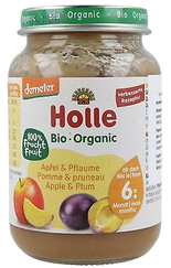 HOLLE Ābolu un plūmju biezenis, 190 g