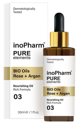 INOPHARM Bio Oils Rose + Argan sejas eļļa, 30 ml