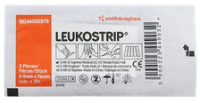 LEUKOSTRIP 6,4 mm x 76 mm brūču pārsējs, 3 gab.