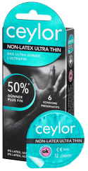 CEYLOR Non-Latex Ultra Thin prezervatīvi, 6 gab.