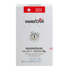 SWISS OVIT Magnesium Malate 150 mg + Vit. B6 kapsulas, 30 gab.