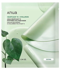 ANUA Heartleaf 70 Soothing Collagen sejas maska, 38 g