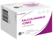 JONAX Kalcijs + Magnijs + Cinks tabletes, 60 gab.