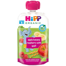 HIPP Organic Apple Banana Raspberry (6+) biezenis, 100 g