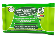 BRAND ITALIA Citronella & Panthenol odu atbaidīšanas mitrās salvetes, 15 gab.