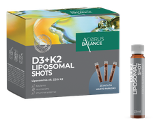 ACORUS BALANCE D3 + K2 Liposomal Shots 25 ml ampulas, 14 gab.