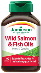 JAMIESON Wild Salmon & Fish Oil kapsulas, 90 gab.