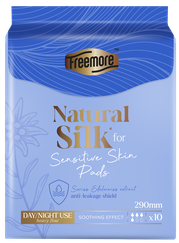 FREEMORE Natural Silk Night Use higiēniskās paketes, 10 gab.
