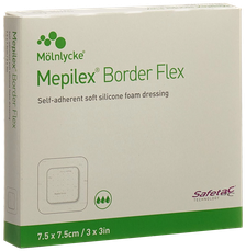 MEPILEX  Border Flex 7.5x7.5 cm brūču pārsējs, 5 gab.