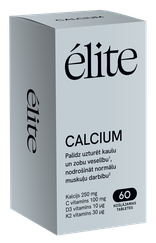 ELITE Calcium ar augļu garšu košļājamās tabletes, 60 gab.