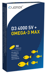 JONAX D3 4000 SV + Omega-3 Max kapsulas, 30 gab.