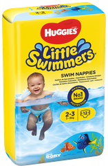 HUGGIES Swimmers peldešanas, 3-7 kg, izm.2-3 biksītes, 12 gab.