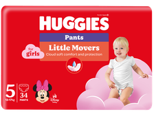 HUGGIES Pants D Jumbo Pack S5 pull-up for girls, 12-17kg biksītes, 34 gab.