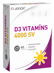 JONAX D3 vitamīns 4000 SV kapsulas, 60 gab.