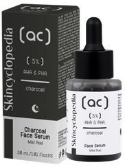 SKINCYCLOPEDIA Charcoal with 5% AHA + PHA Complex pīlinga serums, 30 ml