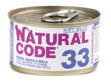 NATURAL CODE 33 Tuncis, Jūras karūsa, Āboli konservi kaķiem, 85 g