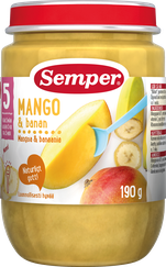 SEMPER Mango & Banānu (No 5 Mēn.) biezenis, 190 g