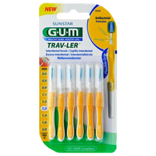 GUM Trav-Ler 1,3 mm zobstarpu birstīte, 6 gab.