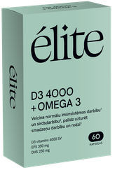 ELITE D3 4000SV + Omega-3 kapsulas, 60 gab.
