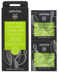 APIVITA Express Beauty Moisturizing & Soothing With Prickly Pear (8 ml) sejas maska, 2 gab.