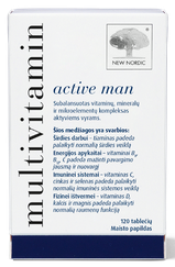 NEW NORDIC Multivitamin Active Man tabletes, 120 gab.