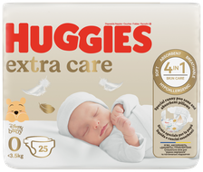 HUGGIES Extra Care 0+ Jaundzimušajiem, <3.5kg autiņbiksītes, 25 gab.