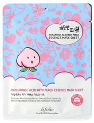 ESFOLIO Pure Skin Hyaluronic Acid Peach Essence auduma sejas maska, 1 gab.