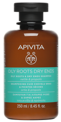APIVITA Oily Roots & Dry Ends, Nettle & Propolis šampūns, 250 ml
