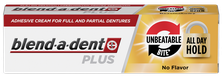 BLEND-A-DENT Plus Unbeatable Bite, No Flavor fiksācijas krēms zobu protēzēm, 40 g
