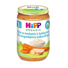 HIPP Rīsu, Burkānu, Tītara Gaļas (8m+) biezenis, 220 g