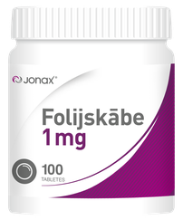 JONAX Folijskābe 1mg tabletes, 100 gab.
