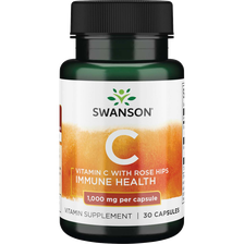 SWANSON Vitaminas C 1000 Mg su erškėčių ekstraktu kapsulės, 30 vnt.