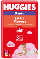 HUGGIES Pants Mega Pack 3 pull-up for girls, 6-11kg biksītes, 58 gab.