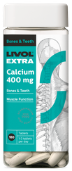 LIVOL  Extra Calcium 400 Mg tabletes, 180 gab.